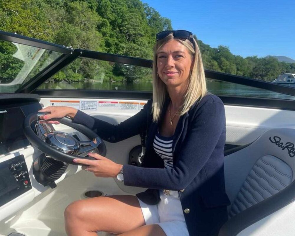 At the helm on a taster